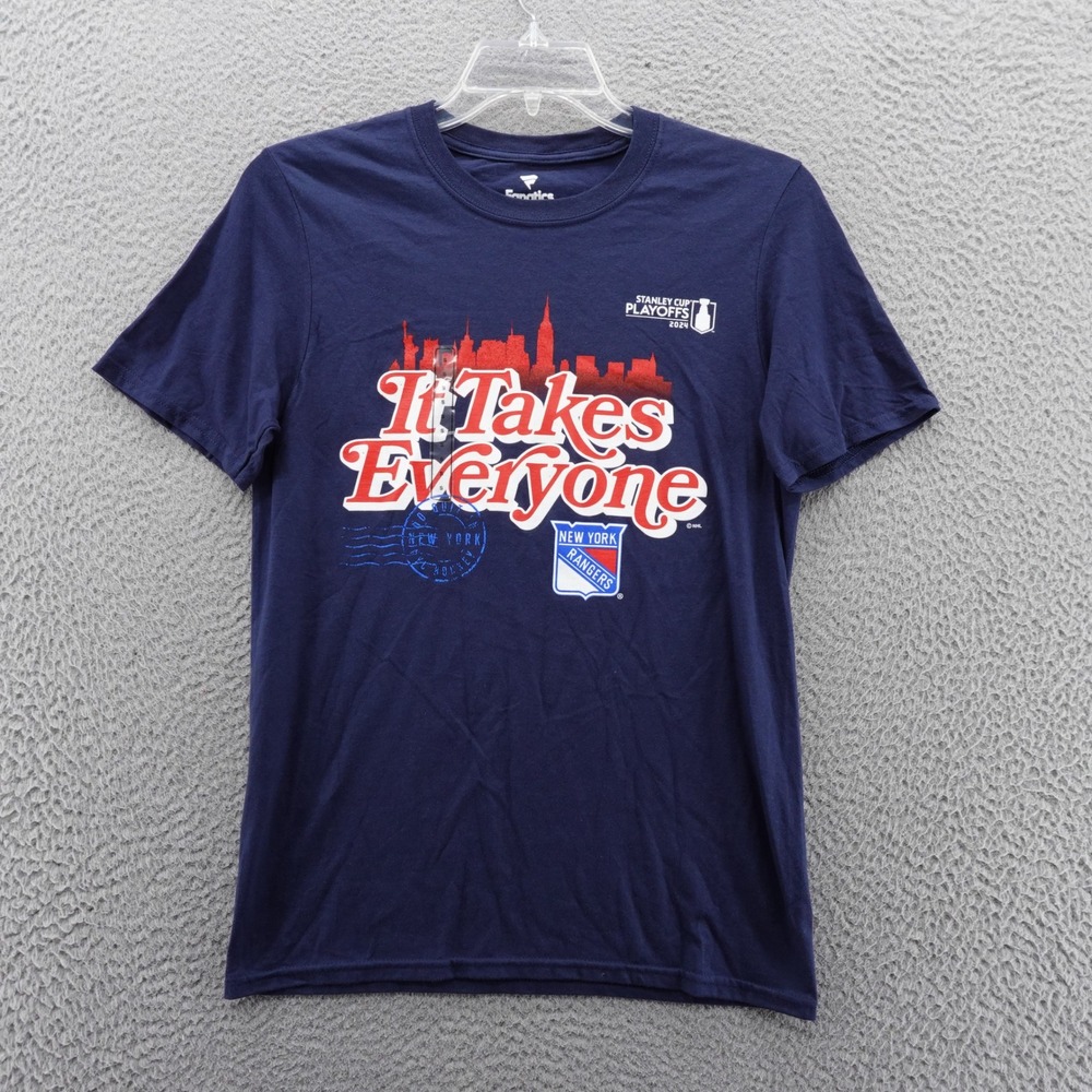 Fanatics New York Rangers NHL Playoffs 2022 Navy Blue TShirt Mens Small NEW